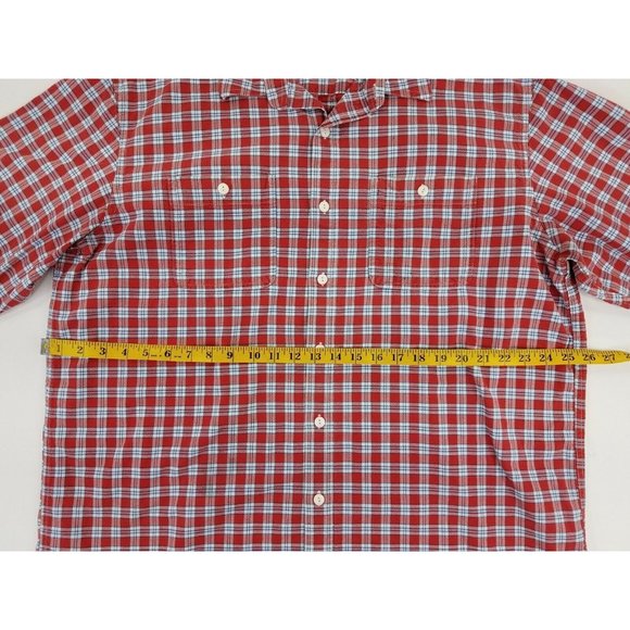 LL Bean Button Up Shirt Mens Size XLT Red  Long Sleeve Plaid Casual Preppy B46 - Picture 6 of 9